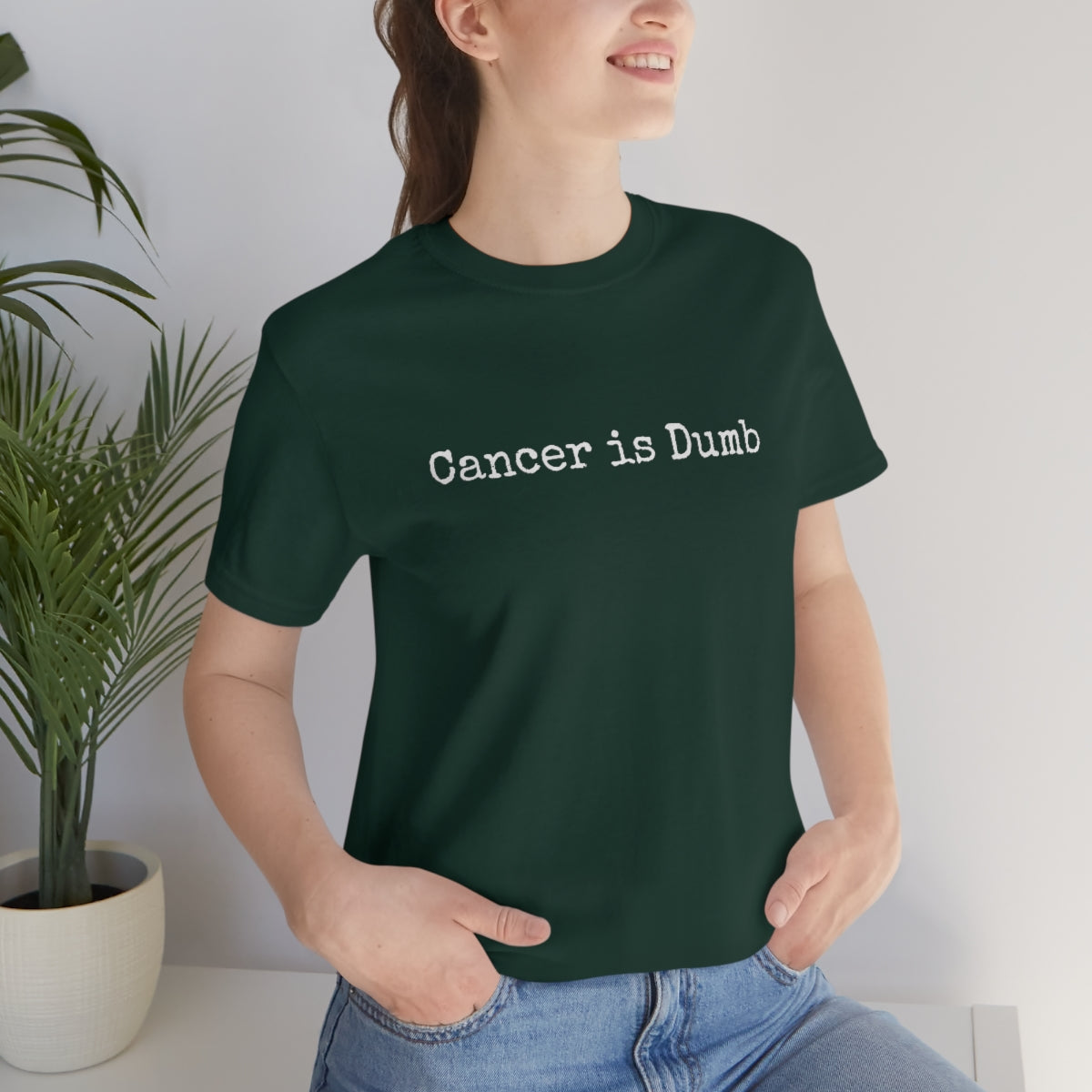 Unisex Jersey Short Sleeve Tee T Shirt tshirt Mens Womens Apparel Clothing Anti Cancer Cancer is Dumb Survivor Support Humorous Funny