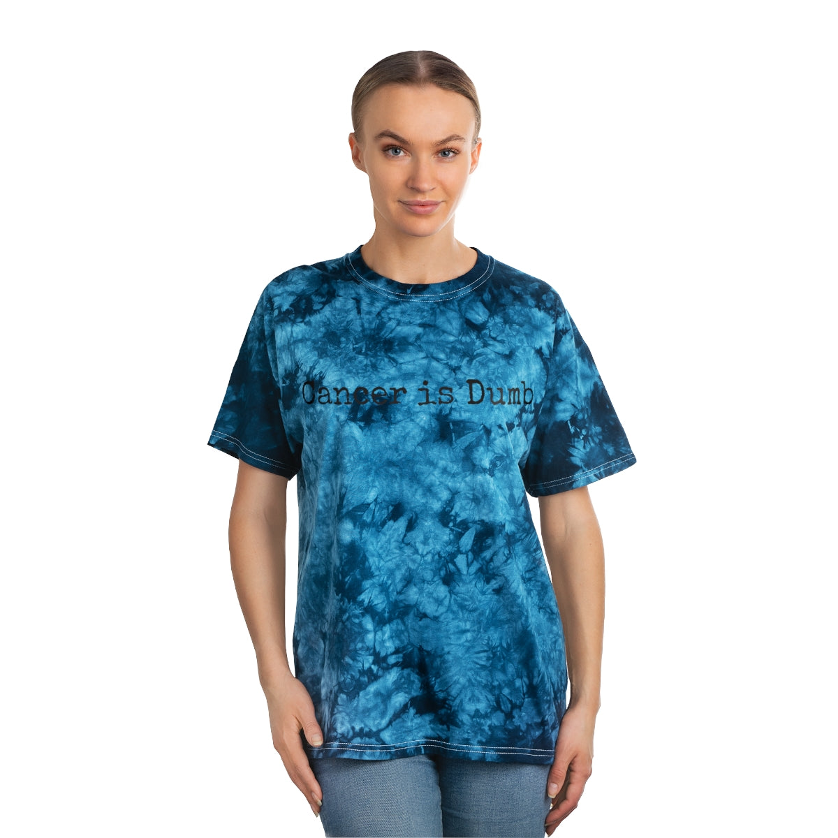 Tie-Dye Tee, Crystal T Shirt Tshirt Anti Cancer Cancer is Dumb Survivor Support Humorous Funny