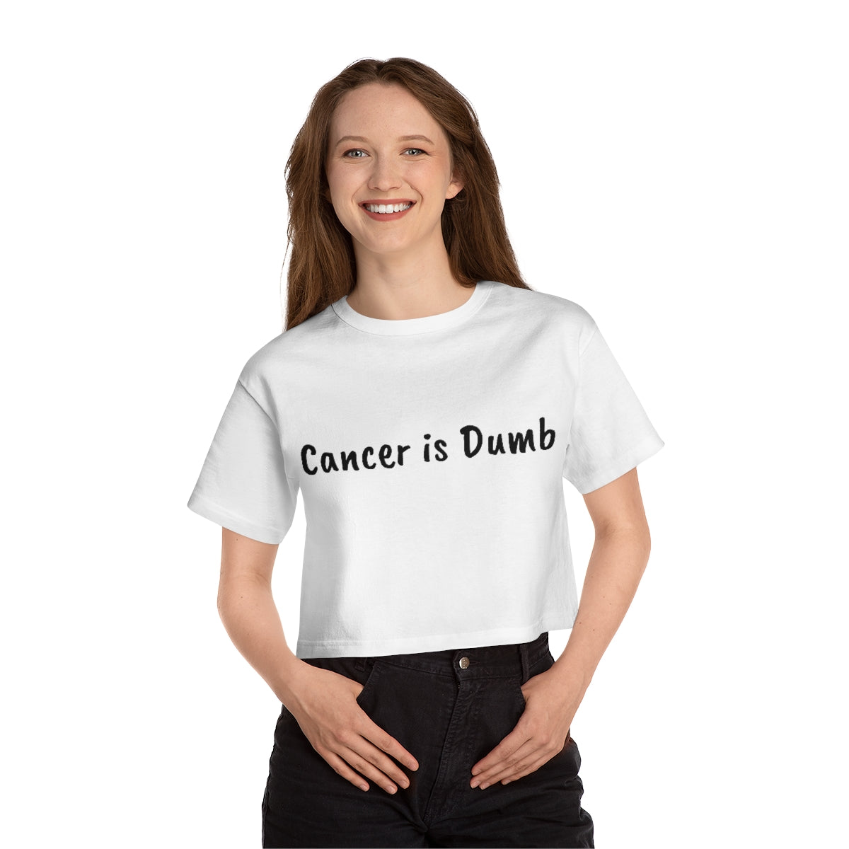 Champion Women's Heritage Cropped T-Shirt Anti Cancer Cancer is Dumb Shirt Tshirt Womens Apparel Survivor