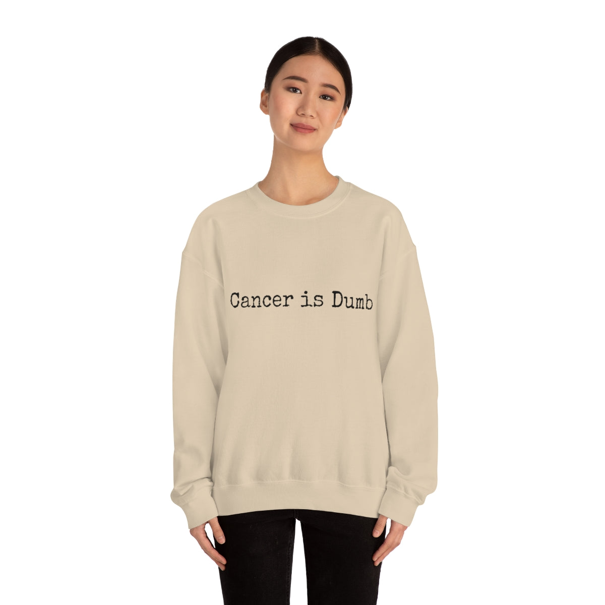 Unisex Heavy Blend™ Crewneck Sweatshirt Mens Womens Apparel Clothing Anti Cancer Cancer is Dumb Survivor Support Humorous Funny