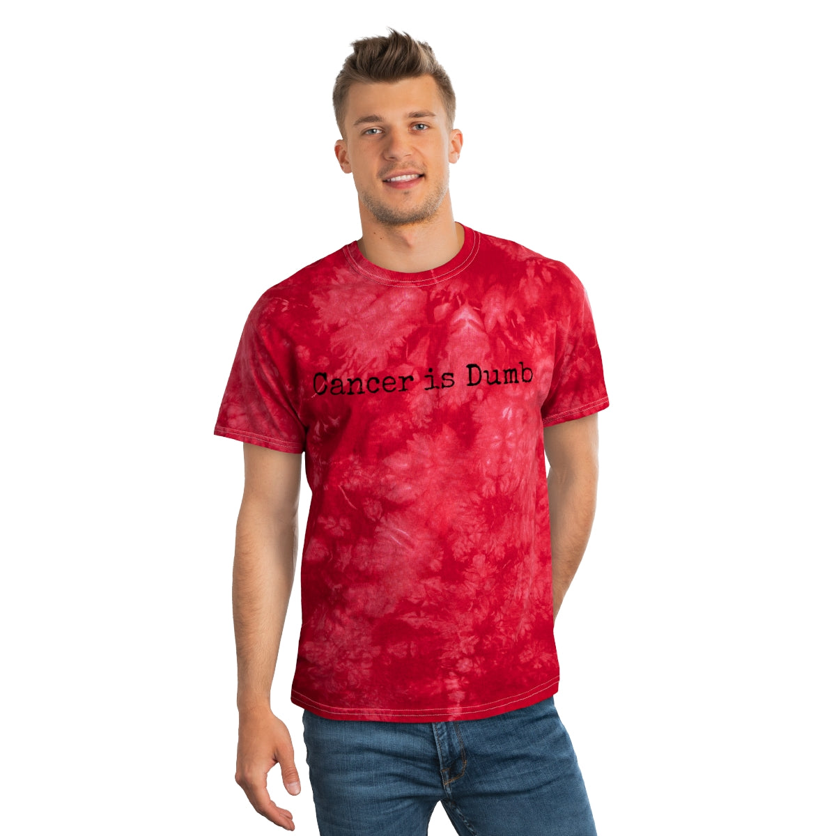 Tie-Dye Tee, Crystal T Shirt Tshirt Anti Cancer Cancer is Dumb Survivor Support Humorous Funny