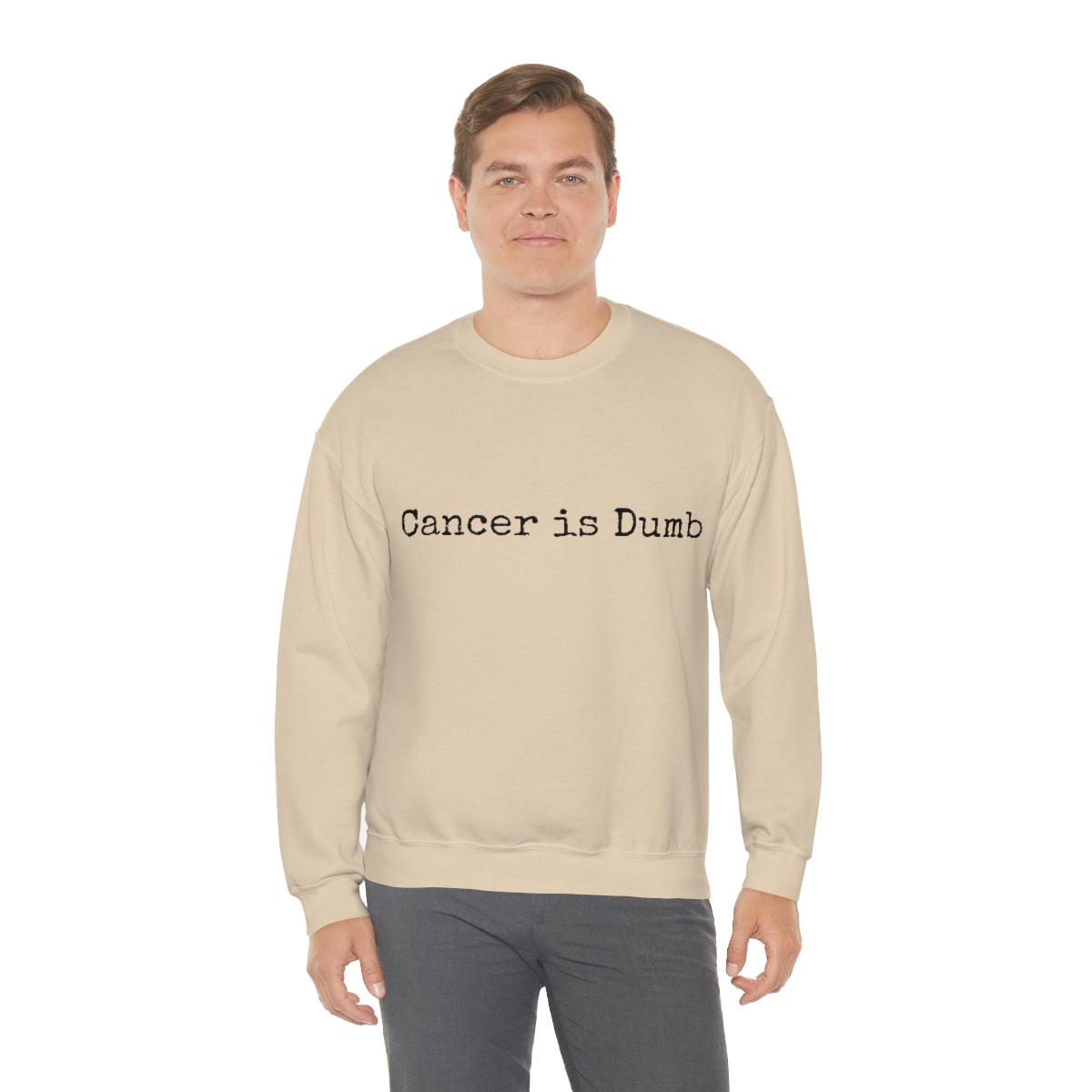 Unisex Heavy Blend™ Crewneck Sweatshirt Mens Womens Apparel Clothing Anti Cancer Cancer is Dumb Survivor Support Humorous Funny